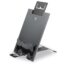 Vooraanzicht van Ergo-Q Hybrid Pro laptopstandaard en tablethouder, ergonomisch verstelbaar voor de hybride werkplek