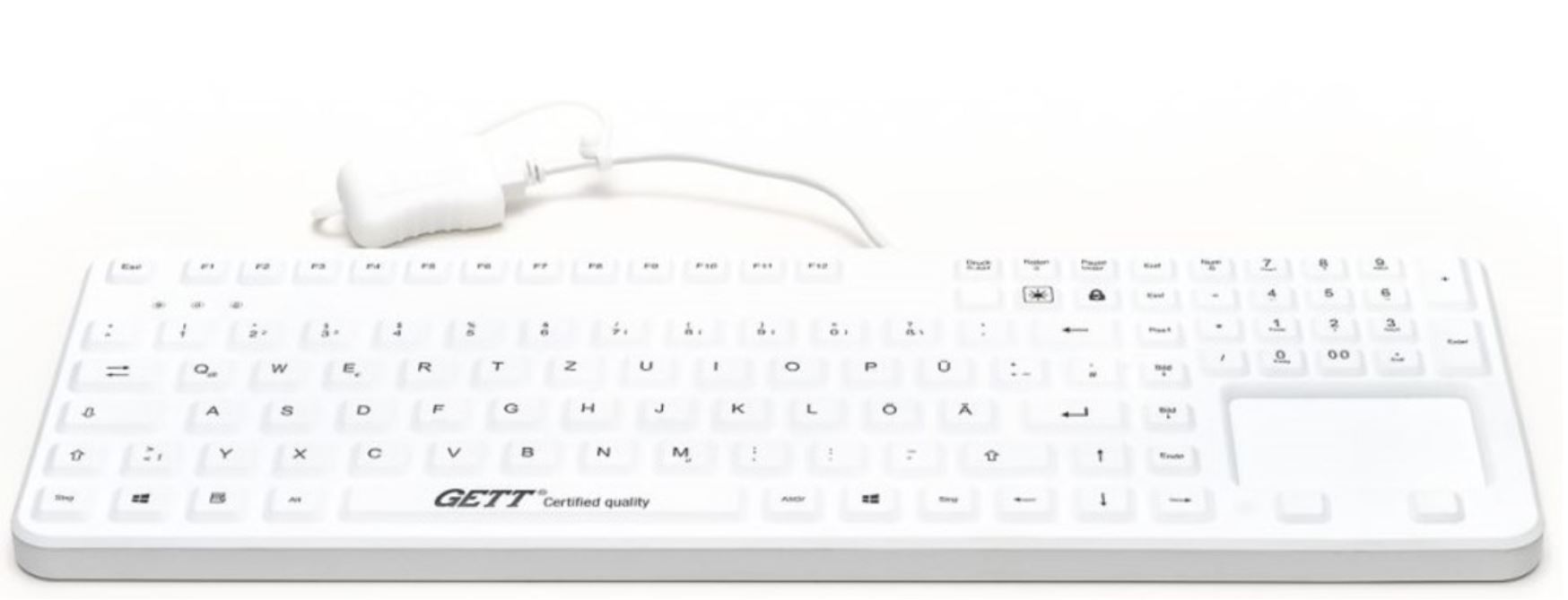 Bovenaanzicht - Cleantype Prime Touch siliconen toetsenbord