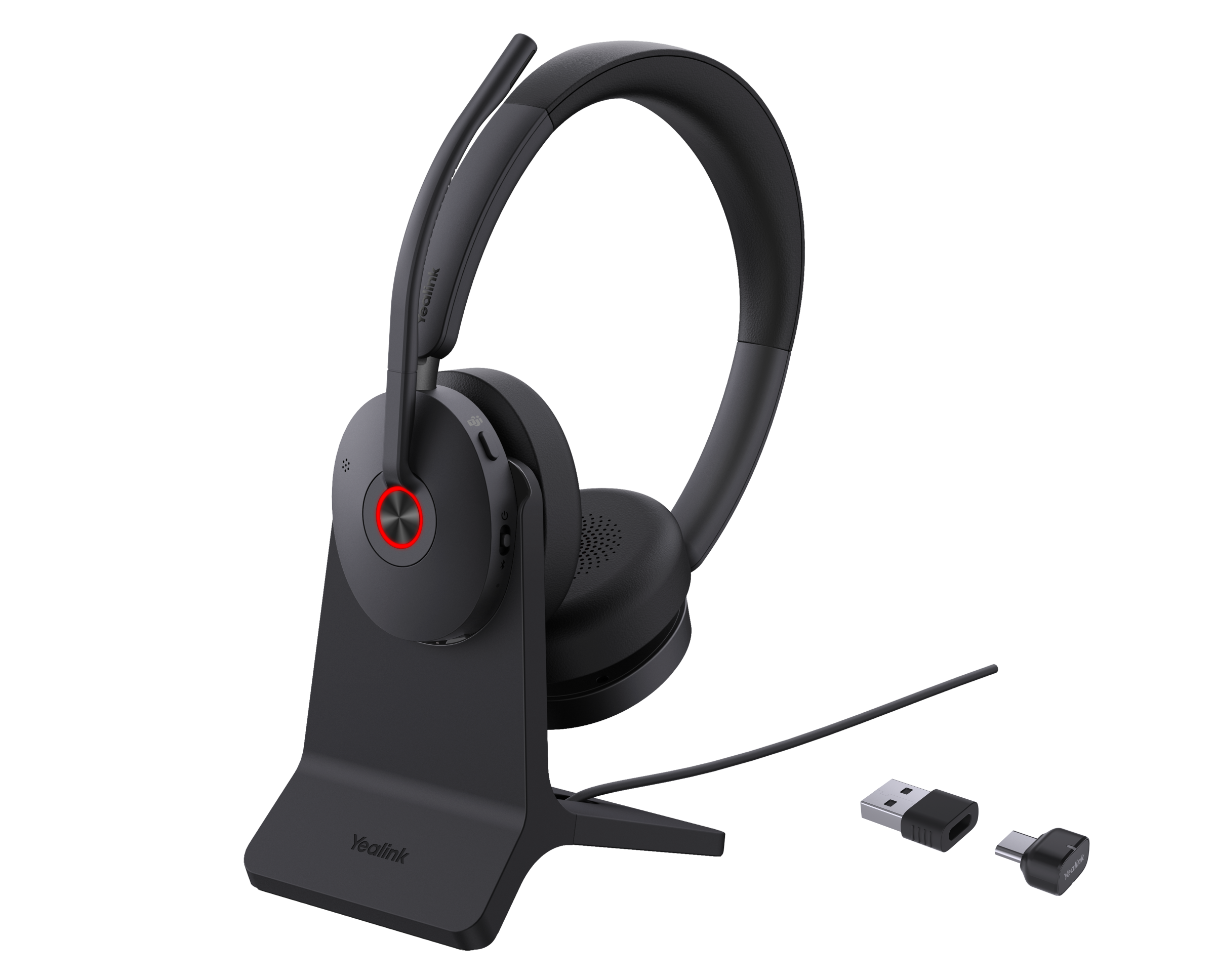 Yealink BH74 headset op bureaulader - vooraanzicht