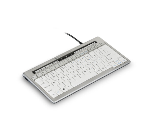 Compact ergonomisch toetsenbord S-board 840 van Bakker Elkhuizen met USB-aansluiting en wit design
