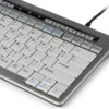 Deel van compact ergonomisch toetsenbord S-board 840 van Bakker Elkhuizen met USB-aansluiting en wit design