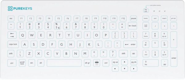 Bovenaanzicht - Purekeys compact medisch toetsenbord (medical keyboard)
