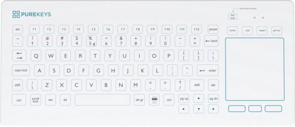 Bovenaanzicht - Purekeys medisch toetsenbord met touchpad
