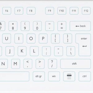 Bovenaanzicht - Purekeys full size draadloos medisch toetsenbord wit