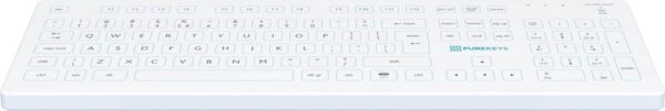 Zijaanzicht - Purekeys full size draadloos medisch toetsenbord wit