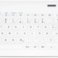 Cleankeys CK6 glazen hygiënisch toetsenbord – bovenaanzicht met touchpad en numeriek gedeelte