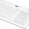 Cleankeys CK6 glazen hygiënisch toetsenbord – zijaanzicht van het numerieke toetsenblok